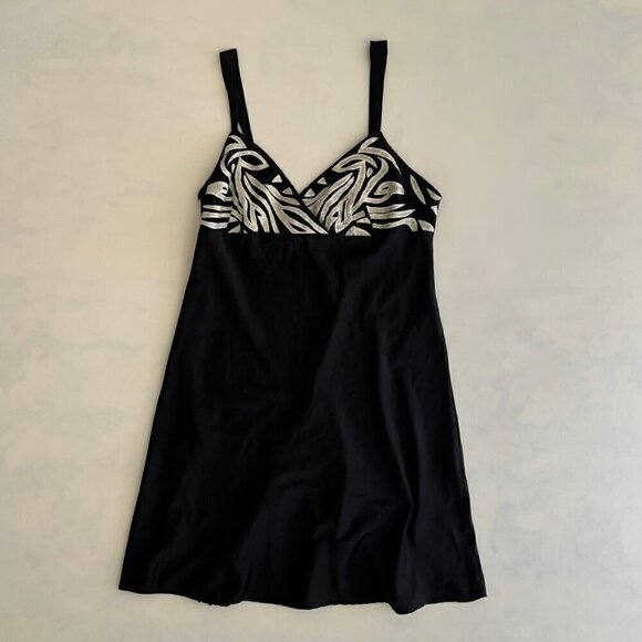 Natori Cruz Black & White Western Slip Dress - Picture 1 of 6